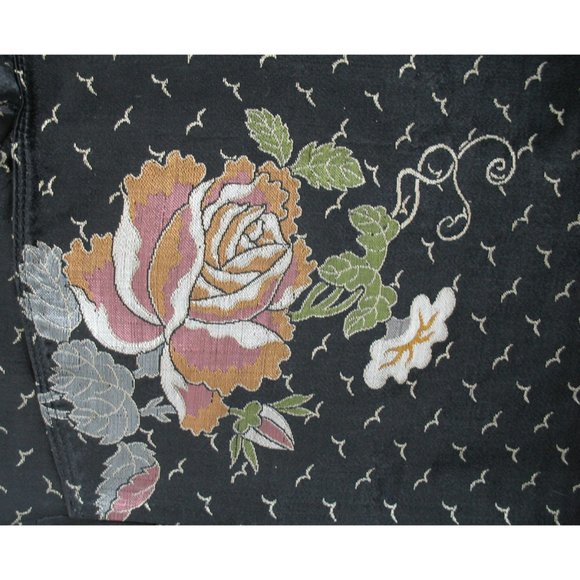 Vintage Cheongsam Embroidered Black Dress Satin XS/S - Picture 5 of 7